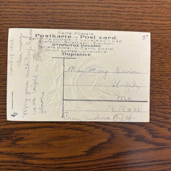 Antique Postcards Flowers Floral Lot of 4 Early 1900s Gilt Embossed Rose - Picture 14 of 16